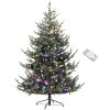 HOMCOM 7.5 ft Prelit Christmas Tree, Nordic Pine Artificial Christmas Tree with 300 Dual Color LED Lights and 1218 Branch Tips
