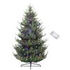HOMCOM 9 ft Prelit Christmas Tree, Nordic Pine Artificial Christmas Tree with 300 Dual Color LED Lights and 1939 Branch Tips