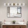 Modern Minimalist Bathroom Vanity Light, LED 6 Bulb Acrylic Shades, Wall Mounted Decorative Lighting Fixture
