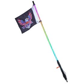 VEVOR 1 PC 3 FT Whip Light with Spring Base, Led Whip Light with APP & Remote Control, Waterproof 360¬∞ Spiral RGB Chasing Lighted Whip with 2 Flags