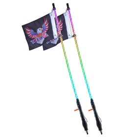 VEVOR 2 PCS 4 FT Whip Light with Spring Base, Led Whip Light with APP & Remote Control, Waterproof 360¬∞ Spiral RGB Chasing Lighted Whips with 2 Flags