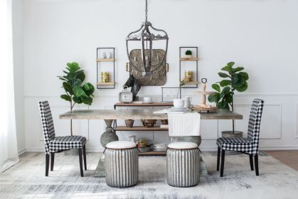 Hanging 4  Light Metal Chandelier