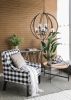 9- Light Globe Wood Chandelier Hanging Light Fixture with Adjustable Chain