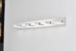 Modern Chrome LED Vanity Light, 5-Lights Wall Sconce for Bathroom and Mirror, Sleek Minimalist Design, Energy-Efficient, Easy to Install