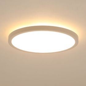 11.8 Inch Flush Mount Ceiling Light, 20W LED+Nightlight Ceiling Light Fixture
