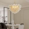 27.5-Inch Gold Pendant Light Chandelier with Threaded Clear Glass Globe Shade