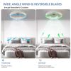 Modern Acrylic Ceiling Fan Light with Remote Control, Dimmable LED Chandelier, 6-Speed Adjustable, Quiet Motor, Flush Mount Design for Living Room