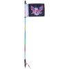 VEVOR 1 PC 5 FT Whip Light, APP & RF Remote Control Led Whip Light, Waterproof 360¬∞Spiral RGB Chasing Lighted Whips with 2 Flags, for UTVs, ATVs
