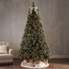 9' Cashmere and Snow Bristle Mixed Tree with 105 Pine Cones and 1200Clear Lights-UL,2317tips,Dia:69