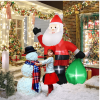 6 FT Lighted Christmas Inflatable Decoration, Inflatable Santa Claus With Large Gift Bag