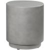 Round Side Table, Lightweight Accent Table with Concrete Finish, Nightstand with 4 Adjustable Feet for Indoor, Outdoor, Light Grey