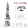 HOMCOM 6ft Tall Prelit Pencil Artificial Christmas Tree Holiday D√©cor with 407 Snow Flocked Branches, 250 Warm White or Colorful LED Lights