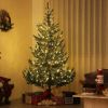 HOMCOM 6ft Artificial Prelit Christmas Tree, Sparse Realistic Cedar Tree with Dual Color LED Lights and 1933 Tips, Easy Assembly