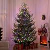 HOMCOM 9 ft Prelit Christmas Tree, Nordic Pine Artificial Christmas Tree with 300 Dual Color LED Lights and 1939 Branch Tips