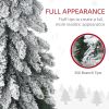 HOMCOM 7ft Tall Prelit Pencil Artificial Christmas Tree Holiday D√©cor with 534 Snow Flocked Branches, 350 Warm White or Colorful LED Lights