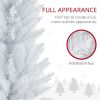 HOMCOM 8' Tall Pre-Lit Slim Noble Fir Artificial Christmas Tree with 300 Warm White LED Lights and 618 Tips, for Christmas Decoration, White