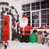 6 FT Lighted Christmas Inflatable Decoration, Inflatable Santa Claus With Large Gift Bag