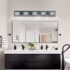 LED Modern Black Vanity Lights, 5-Lights Acrylic Matte Black Bathroom Vanity Lights Over Mirror