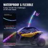 VEVOR 1 PC 3 FT Whip Light with Spring Base, Led Whip Light with APP & Remote Control, Waterproof 360¬∞ Spiral RGB Chasing Lighted Whip with 2 Flags