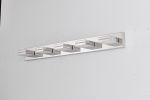 Modern Chrome LED Vanity Light, 5-Lights Wall Sconce for Bathroom and Mirror, Sleek Minimalist Design, Energy-Efficient, Easy to Install