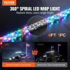 VEVOR 1 PC 4 FT Whip Light, APP & RF Remote Control Led Whip Light, Waterproof 360¬∞ Spiral RGB Chasing Lighted Whips with 2 Flags, for UTVs, ATVs