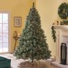 9' Cashmere and Snow Bristle Mixed Tree with 105 Pine Cones and 1200Clear Lights-UL,2317tips,Dia:69