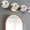 Modern Minimalist Bathroom Vanity Light, LED 6 Bulb Acrylic Shades, Wall Mounted Decorative Lighting Fixture
