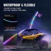 VEVOR 1 PC 3 FT Whip Light, APP & RF Remote Control Led Whip Light, Waterproof 360¬∞ Spiral RGB Chasing Lighted Whips with 2 Flags, for UTVs, ATVs