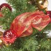 2'RED/GOLD DECORATION BURLAP Tree WITH 50 WARM WHITE LED LIGHTS-BATTERY OPERATED