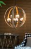 9- Light Globe Wood Chandelier Hanging Light Fixture with Adjustable Chain
