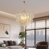 27.5-Inch Gold Pendant Light Chandelier with Threaded Clear Glass Globe Shade