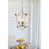 4 - Light Wood Chandelier, Hanging Light Fixture with Adjustable Chain