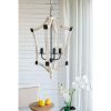 4 - Light Wood Chandelier, Hanging Light Fixture with Adjustable Chain