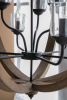 9- Light Globe Wood Chandelier Hanging Light Fixture with Adjustable Chain