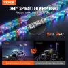 VEVOR 2 PCS 5 FT Whip Light, APP & RF Remote Control Led Whip Light, Waterproof 360¬∞ Spiral RGB Chasing Lighted Whips with 4 Flags, for UTVs, ATVs