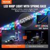 VEVOR 2 PCS 4 FT Whip Light with Spring Base, Led Whip Light with APP & Remote Control, Waterproof 360¬∞ Spiral RGB Chasing Lighted Whips with 2 Flags