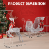 3-Piece Lighted Set Of 2 Reindeer & Sleigh