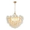 27.5-Inch Gold Pendant Light Chandelier with Threaded Clear Glass Globe Shade