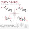 HOMCOM 6ft Prelit Snow Flocked Artificial Christmas Tree with Pencil Shape, Pine Realistic Branches, Warm White LED lights, Auto Open, Pink and White