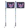 VEVOR 2 PCS 4 FT Whip Light, APP & RF Remote Control Led Whip Light, Waterproof RGB Chasing Lighted Whips with 4 Flags, for UTVs, ATVs, Motorcycles