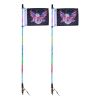 VEVOR 2 PCS 5 FT Whip Light, APP & RF Remote Control Led Whip Light, Waterproof 360¬∞ Spiral RGB Chasing Lighted Whips with 4 Flags, for UTVs, ATVs