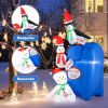 6 Feet Lighted Christmas Inflatable Penguins and Snowman with Built-in LED Lights