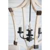 4 - Light Wood Chandelier, Hanging Light Fixture with Adjustable Chain