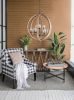 9- Light Globe Wood Chandelier Hanging Light Fixture with Adjustable Chain