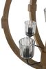 9- Light Globe Wood Chandelier Hanging Light Fixture with Adjustable Chain