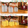 Set of 3 Christmas Lighted Gift Boxes with Pre-lit 90 LED Light and Bows