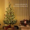 HOMCOM 6ft Artificial Prelit Christmas Tree, Sparse Realistic Cedar Tree with Dual Color LED Lights and 1933 Tips, Easy Assembly