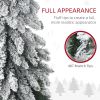 HOMCOM 6ft Tall Prelit Pencil Artificial Christmas Tree Holiday D√©cor with 407 Snow Flocked Branches, 250 Warm White or Colorful LED Lights