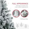 HOMCOM 7.5ft Tall Prelit Artificial Christmas Tree Holiday D√©cor with 1149 Snow Flocked Branches, 550 Warm White or Colorful LED Lights, Steel Base