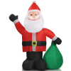 6 FT Lighted Christmas Inflatable Decoration, Inflatable Santa Claus With Large Gift Bag
